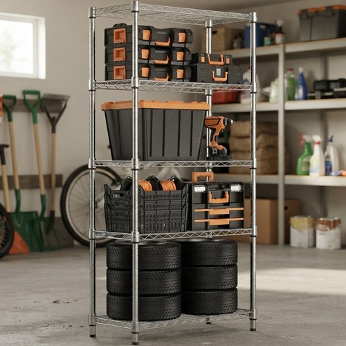 Adjustable tier chrome - adjustable, 5-tier