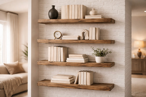 Rustic floating shelf handmade - rustic,