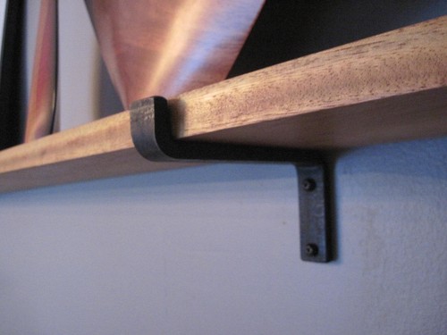 Black iron shelf - black, bracket