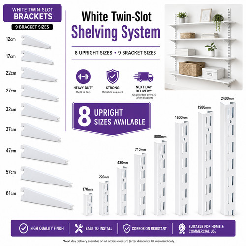 Twin slot shelving white - hd,